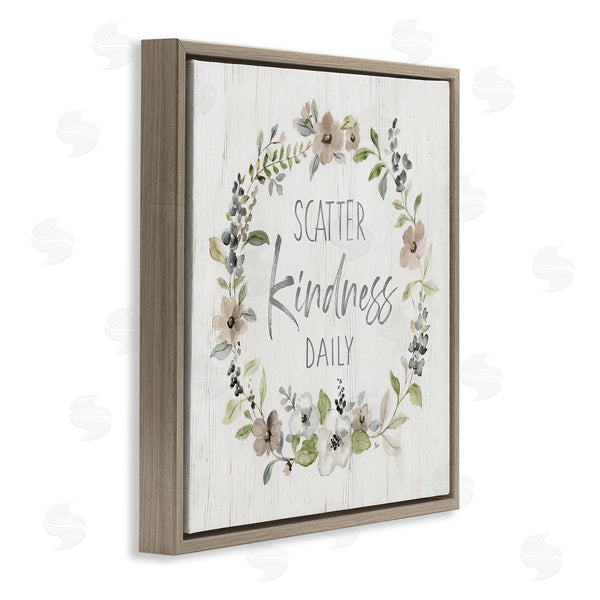 Stupell Industries Nan | Scatter Kindness Daily Blooming Shabby Chic Wreath Wall Art