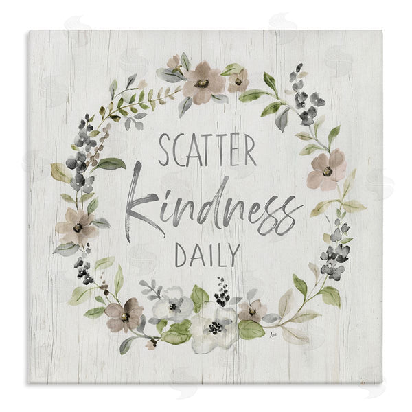 stupell industries Nan | Scatter Kindness Daily Blooming Shabby Chic Wreath Wall Art