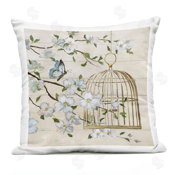 Stupell Industries Nan | Shiplap Song Butterfly Branch Printed Throw Pillow