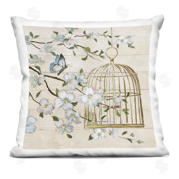 stupell industries Nan | Shiplap Song Butterfly Branch Printed Throw Pillow