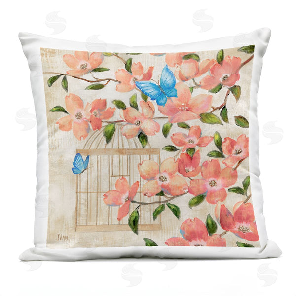 Stupell Industries Nan | Spring Fling Red Blossoms Printed Throw Pillow