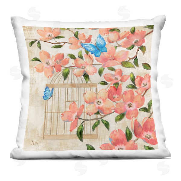 stupell industries Nan | Spring Fling Red Blossoms Printed Throw Pillow