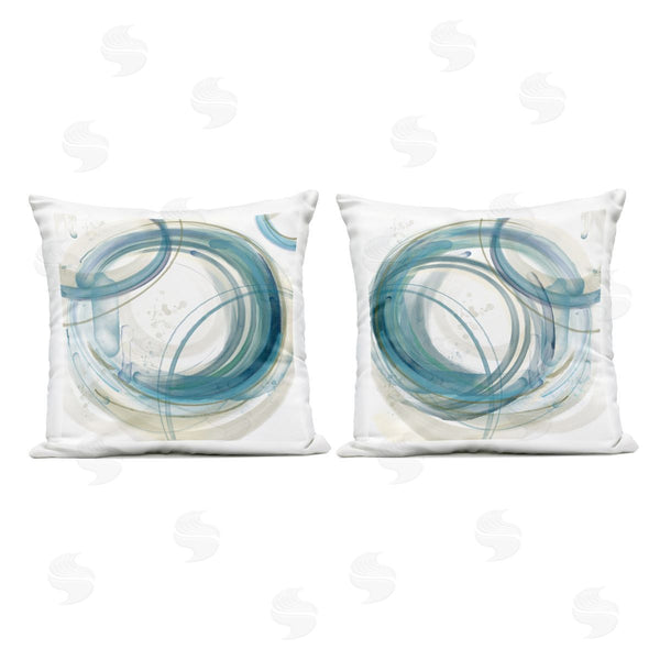 Stupell Industries Nan | Teal Circular Rings Printed Throw Pillow Set