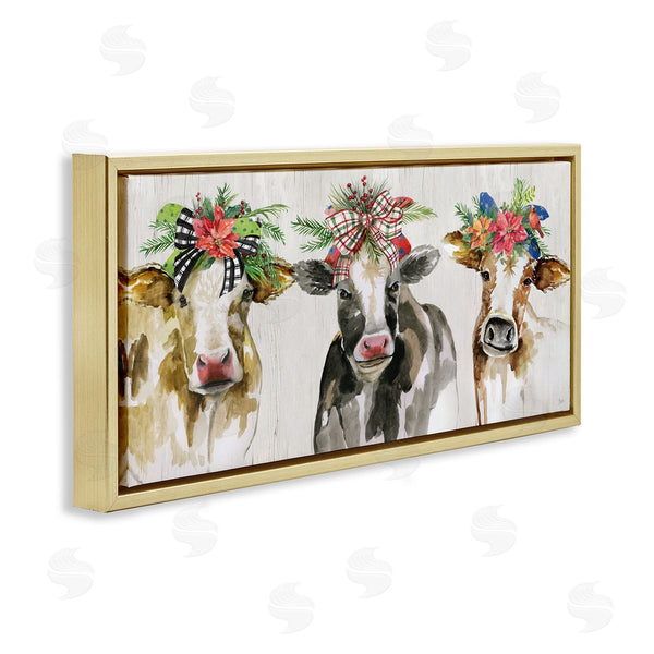 Stupell Industries Nan | Three Cows Seasonal Floral Crowns Wall Art