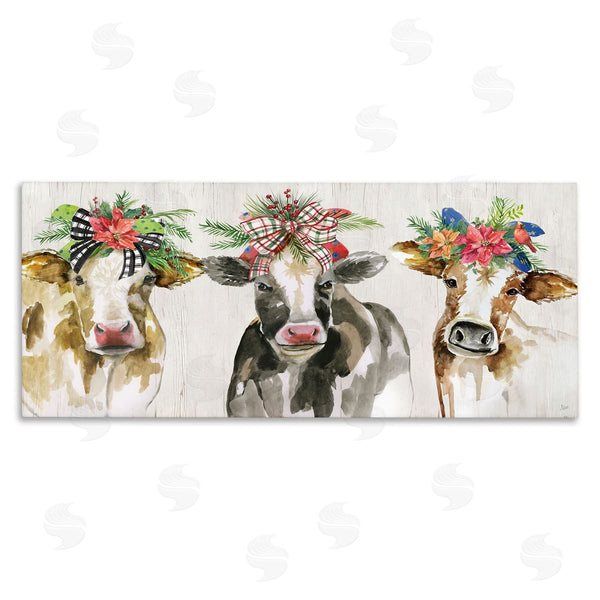 stupell industries Nan | Three Cows Seasonal Floral Crowns Wall Art