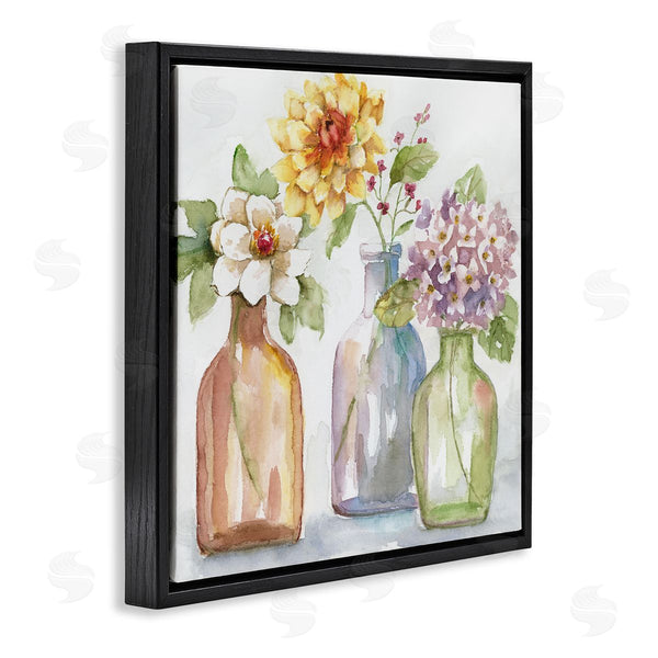 Stupell Industries Nan | Three Flower Jars Lilacs Dahlia Magnolia Spring Florals Wall Art