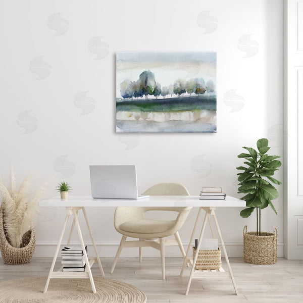Stupell Industries Nan | Tree Orchard Flowing River Watercolor Nature Scene Wall Art