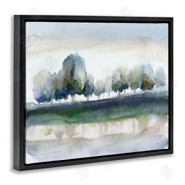 Stupell Industries Nan | Tree Orchard Flowing River Watercolor Nature Scene Wall Art