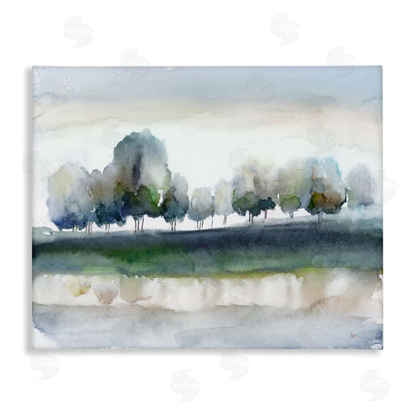 stupell industries Nan | Tree Orchard Flowing River Watercolor Nature Scene Wall Art