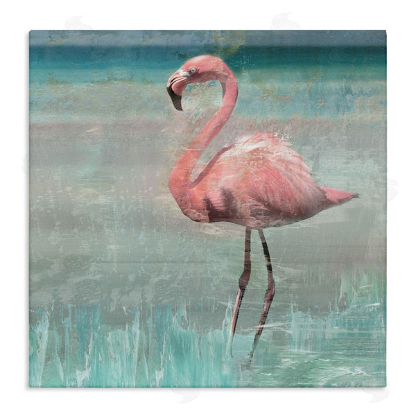 stupell industries Nan | Tropical Flamingo Standing Collage Wall Art