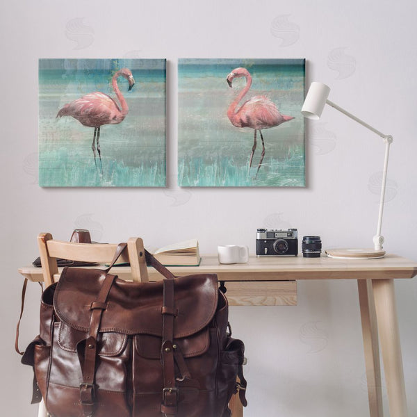 Stupell Industries Nan | Tropical Flamingoes Grazing Wall Art