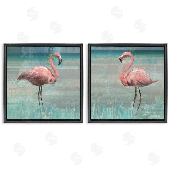 Stupell Industries Nan | Tropical Flamingoes Grazing Wall Art