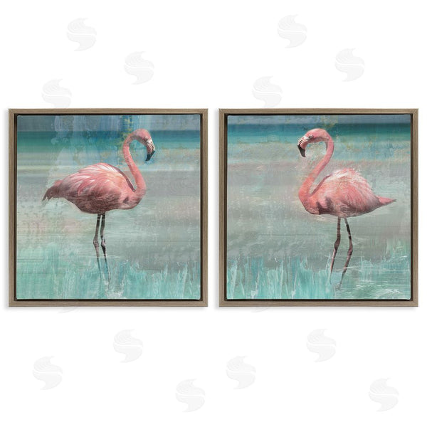 Stupell Industries Nan | Tropical Flamingoes Grazing Wall Art