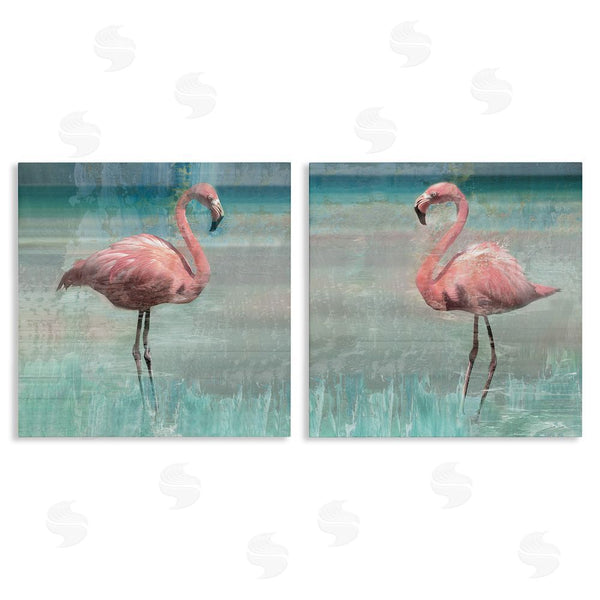 stupell industries Nan | Tropical Flamingoes Grazing Wall Art