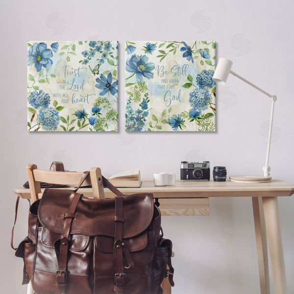 Stupell Industries Nan | Trust Be Still Blue Hydrangea Wall Art