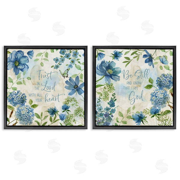 Stupell Industries Nan | Trust Be Still Blue Hydrangea Wall Art