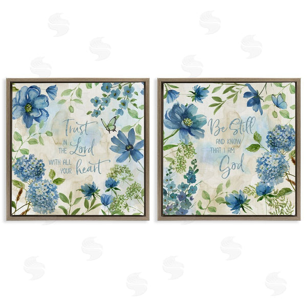 Stupell Industries Nan | Trust Be Still Blue Hydrangea Wall Art