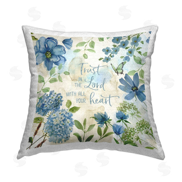 Stupell Industries Nan | Trust The Lord Floral Printed Throw Pillow