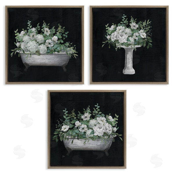 Stupell Industries Nan | Vintage Bathroom Hydrangeas Wall Art