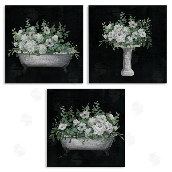 stupell industries Nan | Vintage Bathroom Hydrangeas Wall Art