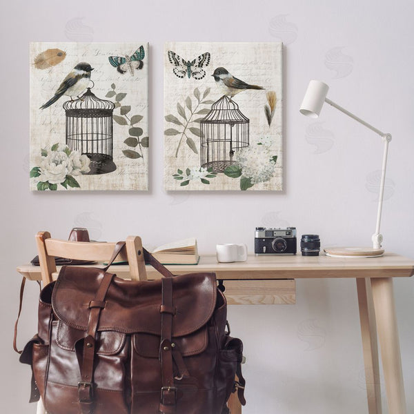 Stupell Industries Nan | Vintage Bird Cage With Timeless Cursive Wall Art