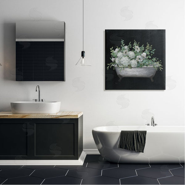 Stupell Industries Nan | Vintage Clawed Bathtub Botanical White Flower Bouquet Wall Art