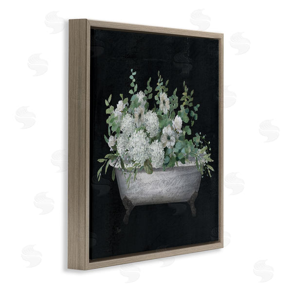 Stupell Industries Nan | Vintage Clawed Bathtub Botanical White Flower Bouquet Wall Art