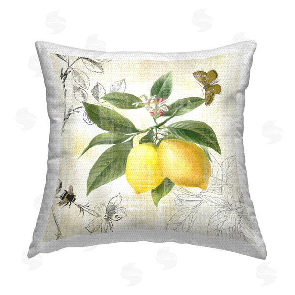 Stupell Industries Nan | Vintage Lemons & Insects Printed Throw Pillow