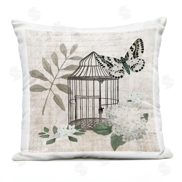 Stupell Industries Nan | Vintage Menagerie Butterfly Florals Printed Throw Pillow