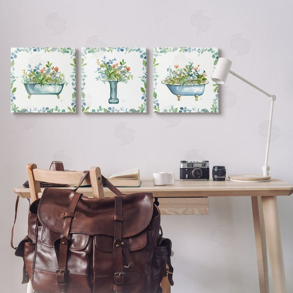 Stupell Industries Nan | Watercolor Floral Bathroom Wall Art