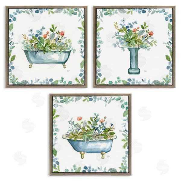 Stupell Industries Nan | Watercolor Floral Bathroom Wall Art