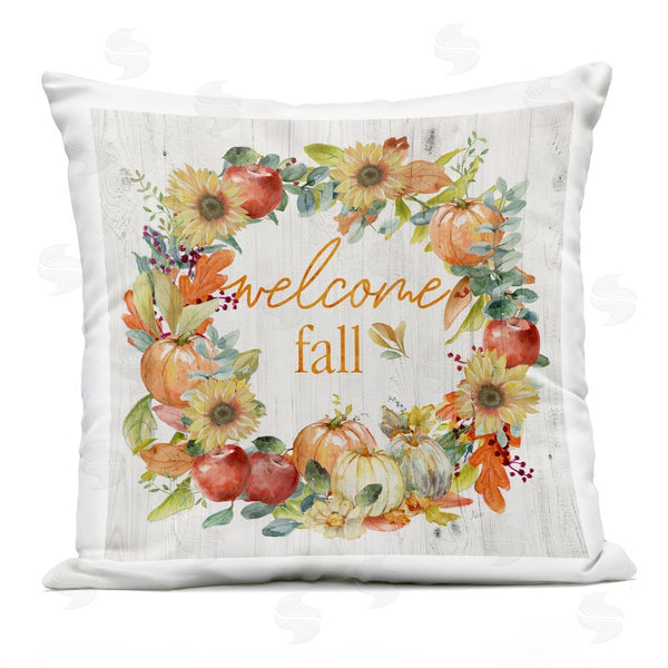 Stupell Industries Nan | Welcome Fall Pumpkin Wreath Printed Throw Pillow