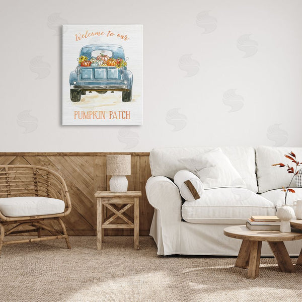 Stupell Industries Nan | Welcome To Our Pumpkin Patch Blue Farm Truck Wall Art