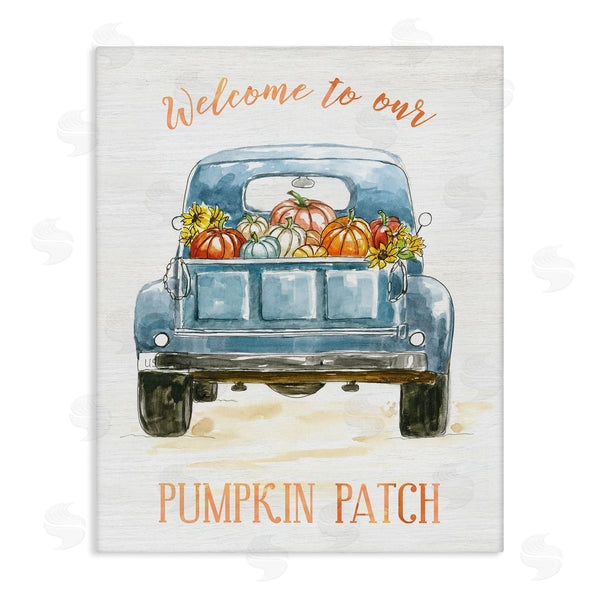 stupell industries Nan | Welcome To Our Pumpkin Patch Blue Farm Truck Wall Art
