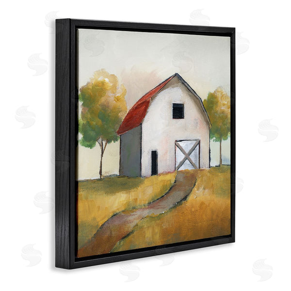 Stupell Industries Nan | White Barn Building Between Orchard Trees Autumn Landscape Wall Art