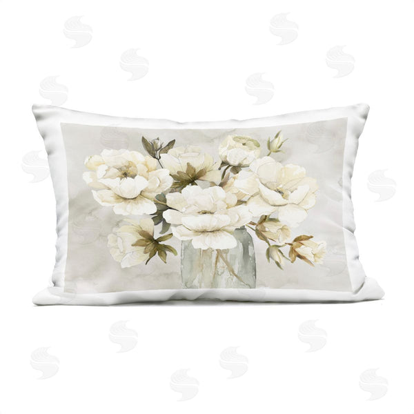 Stupell Industries Nan | White Roses In Country Jar Printed Throw Pillow