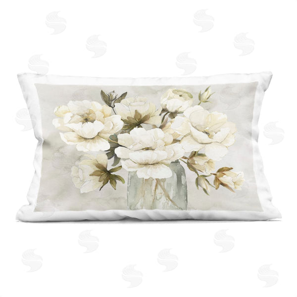 stupell industries Nan | White Roses in Country Jar Printed Throw Pillow