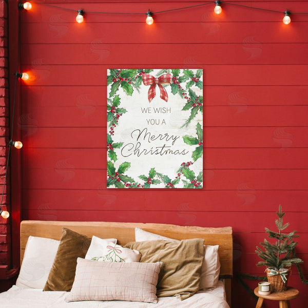 Stupell Industries Nan | Wish You Merry Christmas & Bow Wall Art