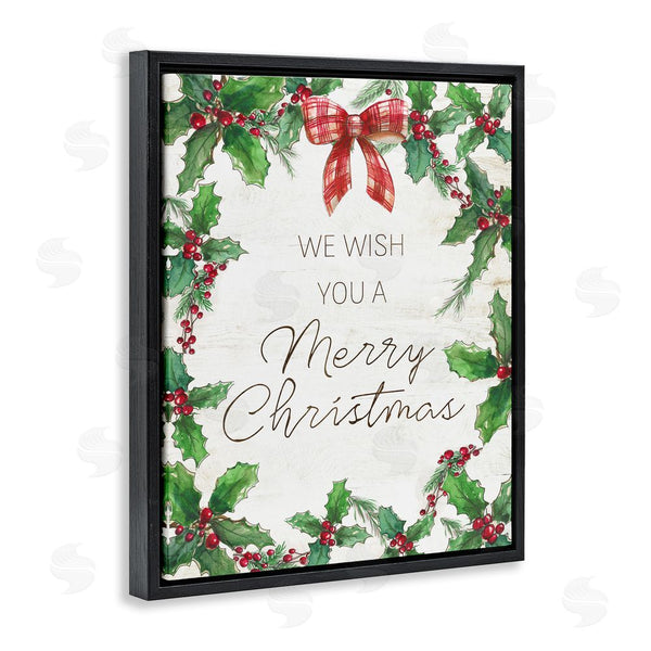 Stupell Industries Nan | Wish You Merry Christmas & Bow Wall Art