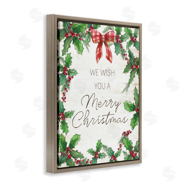 Stupell Industries Nan | Wish You Merry Christmas & Bow Wall Art