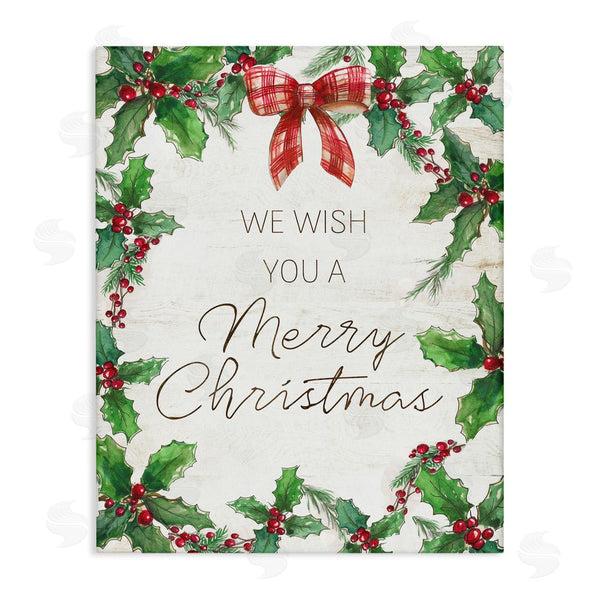 stupell industries Nan | Wish You Merry Christmas & Bow Wall Art
