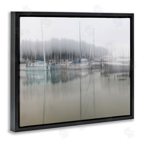 Stupell Industries Nancy Crowell | Foggy Weather Boat Marina Peaceful Floating Watercraft Wall Art