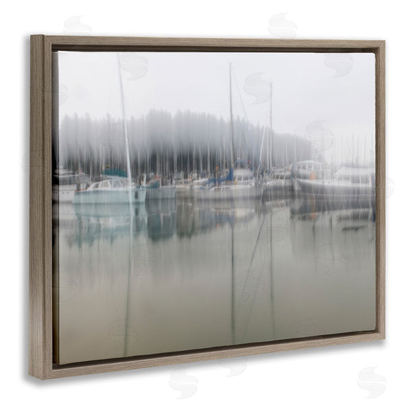 Stupell Industries Nancy Crowell | Foggy Weather Boat Marina Peaceful Floating Watercraft Wall Art