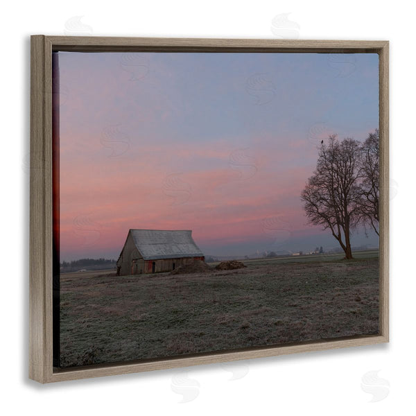 Stupell Industries Nancy Crowell | Lone Grassland Cabin Rural Trees Sunset Sky Wall Art