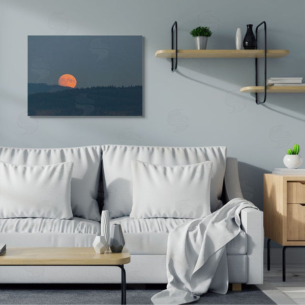 Stupell Industries Nancy Crowell | Orange Moon Over Dark Mountain Tree Forest Wall Art