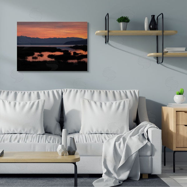 Stupell Industries Nancy Crowell | Sunset Over Marsh Land With Mountain Line Wall Art