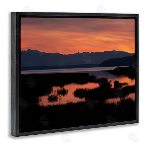 Stupell Industries Nancy Crowell | Sunset Over Marsh Land With Mountain Line Wall Art