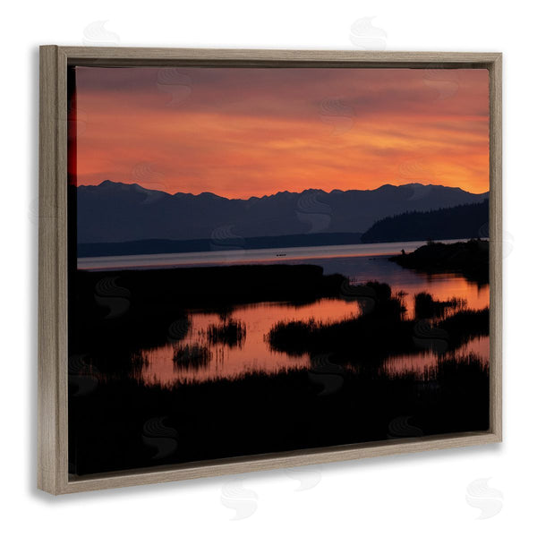 Stupell Industries Nancy Crowell | Sunset Over Marsh Land With Mountain Line Wall Art