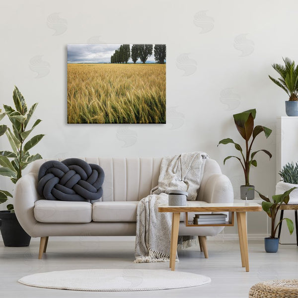 Stupell Industries Nancy Crowell | Wheat Field Harvest Windy Field Country Landscape Wall Art