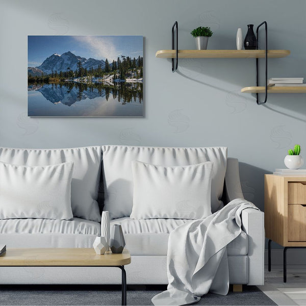 Stupell Industries Nancy Crowell | Winter Lake Snowy Mountain Landscape Water Reflection Wall Art